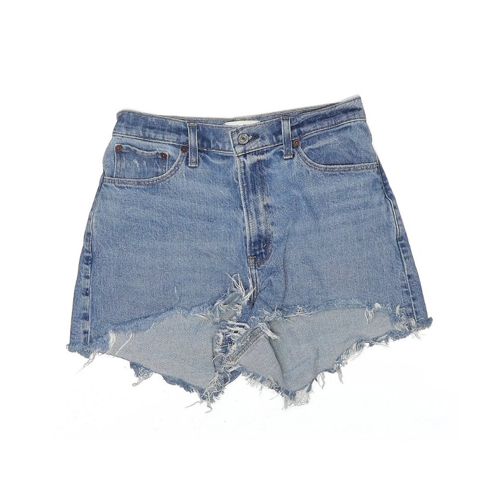 Abercrombie & Fitch | EUC High Rise The 4" Mom Short Cut Offs Blue Size 8